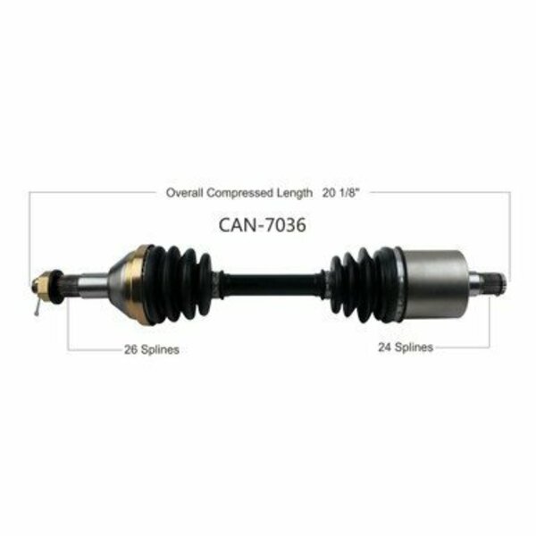 Wide Open OE Replacement CV Axle for CAN AM REAR L/R OUTLANDER 650-1000 EFI XM CAN-7036